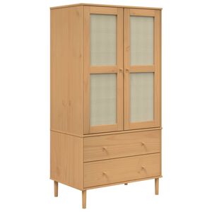 vidaXL &Scaron;atn&iacute; skř&iacute;ň SENJA ratanov&yacute; vzhled hněd&aacute; 90x55x175 cm borovice