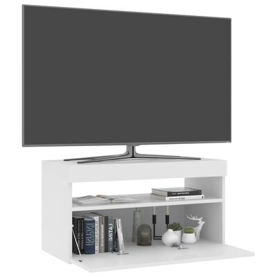 vidaXL TV skříňka s LED osvětlením bílá vysoký lesk 75 x 35 x 40 cm