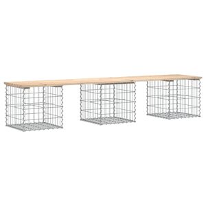 vidaXL Zahradn&iacute; lavice gabionov&yacute; design 203x44x42 cm masivn&iacute; borovice