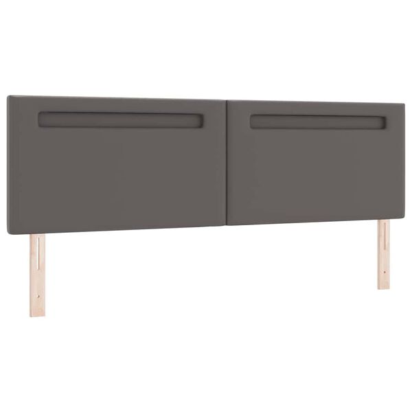 vidaXL LED hlavov&aacute; deska &Scaron;ed&aacute; 180 cm Uměl&aacute; kůže