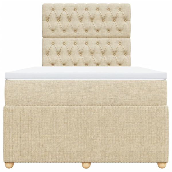 vidaXL Box spring postel s matrac&iacute; kr&eacute;mov&aacute; 120x200 cm textil