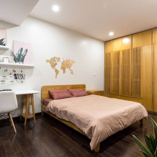 MiMi Innovations Dřevěn&aacute; n&aacute;stěnn&aacute; mapa světa Exclusive dub 130 x 78 cm