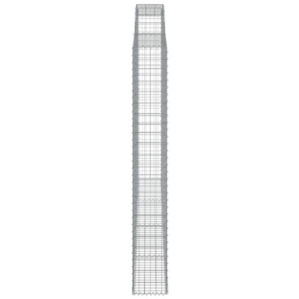 vidaXL Klenut&yacute; gabionov&yacute; ko&scaron; 300 x 30 x 220/240 cm pozinkovan&eacute; železo