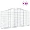 vidaXL Klenut&eacute; gabionov&eacute; ko&scaron;e 30ks 200x30x100/120cm pozinkovan&eacute; železo