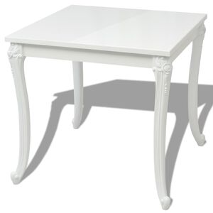 vidaXL J&iacute;deln&iacute; stůl 80x80x76 cm vysok&yacute; lesk b&iacute;l&yacute;