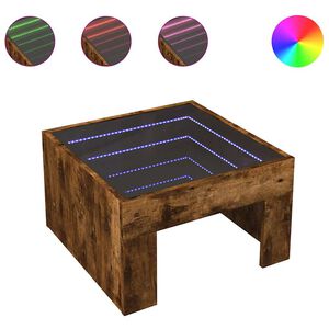 vidaXL Konferenčn&iacute; stolek s Infinity LED kouřov&yacute; dub 50 x 50 x 30 cm