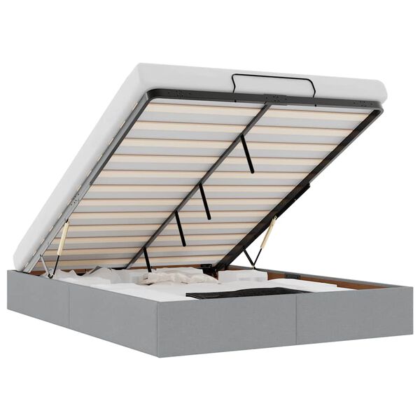 vidaXL Osmanský rám postele bez matrací světle šedá 140x200 cm textil