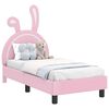 vidaXL R&aacute;m postele pro batole s čelem Růžov&aacute; 70 x 140 cm PU