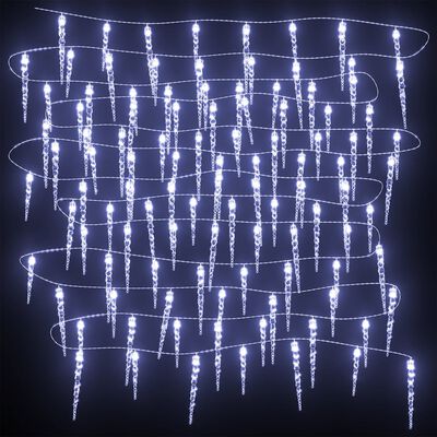 vidaXL Vánoční světelné rampouchy 200 studeně bílých LED 20m akryl PVC
