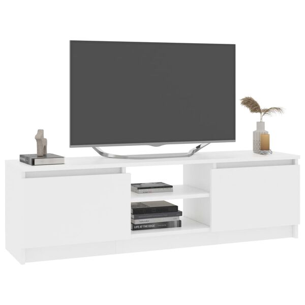 vidaXL TV stolek b&iacute;l&yacute; 120 x 30 x 35,5 cm dřevotř&iacute;ska
