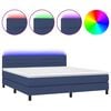 vidaXL Box spring postel s matrac&iacute; a LED modr&aacute; 160x200 cm textil