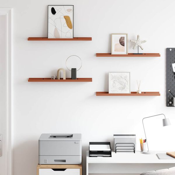 vidaXL N&aacute;stěnn&aacute; polička 4 pcs Červen&aacute; 60 x 9 x 3 cm kompozitn&iacute; dřevo