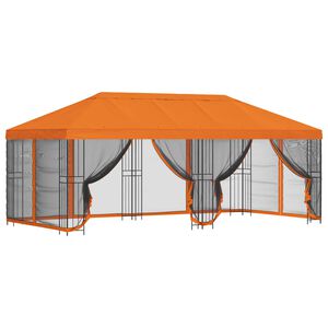 vidaXL Alt&aacute;n s bočn&iacute;mi stěnami 6 x 3 m Oranžov&aacute; Polyester a ocel 190