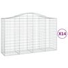 vidaXL Klenut&eacute; gabionov&eacute; ko&scaron;e 14ks 200x50x120/140cm pozinkovan&eacute; železo