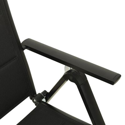 vidaXL Skládací zahradní židle 2 ks textilen a hliník černé