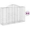 vidaXL Klenut&eacute; gabionov&eacute; ko&scaron;e 4 ks 200x50x120/140cm pozinkovan&eacute; železo