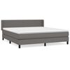 vidaXL Box spring postel s matrac&iacute; &scaron;ed&aacute; 180x200 cm uměl&aacute; kůže