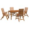 vidaXL 5-Piece Garden Dining Set Př&iacute;rodn&iacute; Masivn&iacute; ak&aacute;tov&eacute; dřevo