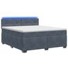 vidaXL Box spring postel s matrac&iacute; a LED Tmavě &scaron;ed&aacute; 140 x 200 cm Samet