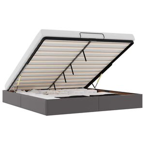 vidaXL Osmansk&yacute; r&aacute;m postele bez matrace &scaron;ed&aacute; 180x200 cm uměl&aacute; kůže