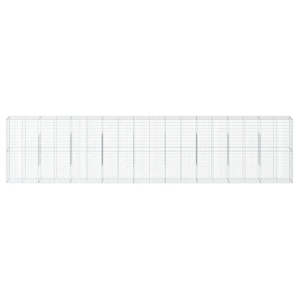 vidaXL Gabionový koš s víkem 900 x 50 x 200 cm pozinkované železo