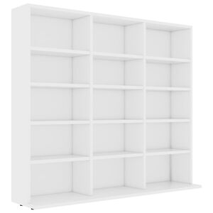 vidaXL Skř&iacute;ňka na CD b&iacute;l&aacute; 100 x 23 x 89,5 cm kompozitn&iacute; dřevo