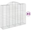 vidaXL Klenut&eacute; gabionov&eacute; ko&scaron;e 5 ks 200x50x160/180cm pozinkovan&eacute; železo
