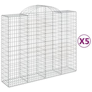 vidaXL Klenut&eacute; gabionov&eacute; ko&scaron;e 5 ks 200x50x160/180cm pozinkovan&eacute; železo