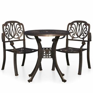 vidaXL 3d&iacute;ln&yacute; bistro set lit&yacute; hlin&iacute;k bronzov&yacute;