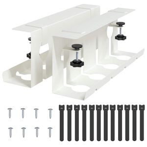 vidaXL Tray na kabely pod stolem 2 ks B&iacute;l&aacute; 43 x 10 x 15 cm Ocel