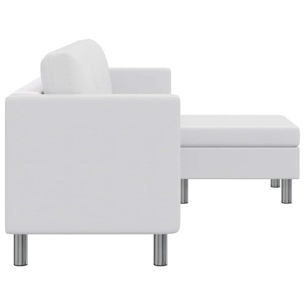 vidaXL Dílčí 3místná sedačka umělá kůže bílá