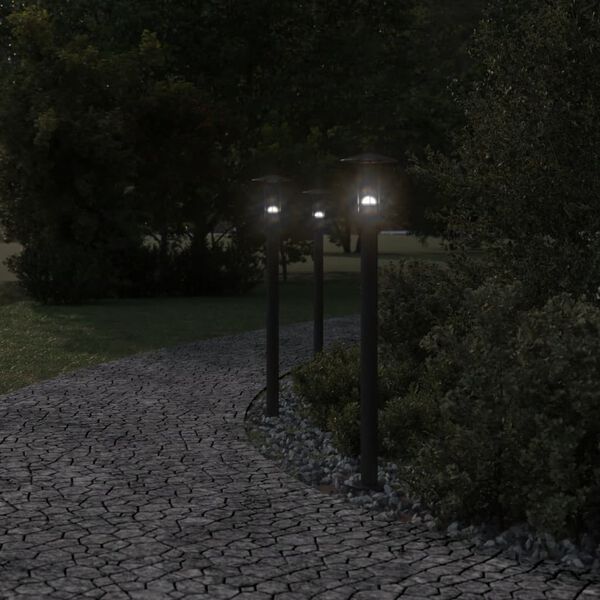 vidaXL Venkovn&iacute; stojac&iacute; lampa čern&aacute; 100 cm nerezov&aacute; ocel