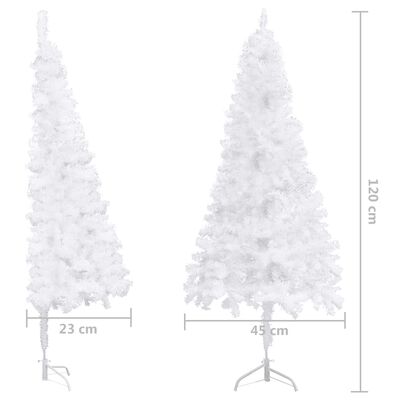 vidaXL Rohový umělý vánoční stromek bílý 120 cm PVC