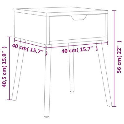 vidaXL Noční stolek bílý a dub sonoma 40 x 40 x 56 cm dřevotříska