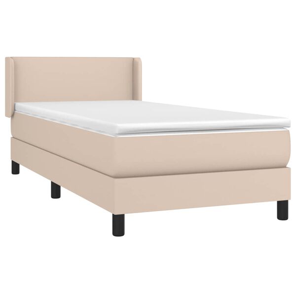 vidaXL Box spring postel s matrac&iacute; cappuccino 90x190 cm uměl&aacute; kůže