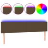 vidaXL Čelo postele s LED tmavě hněd&eacute; 200x5x78/88 cm textil