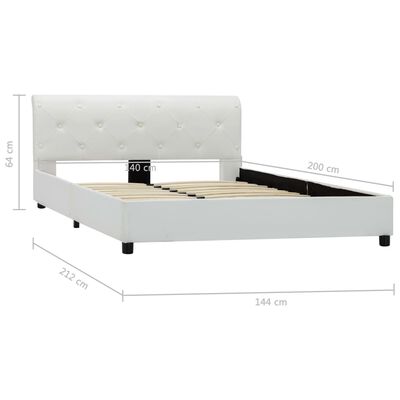 vidaXL Rám postele bílý umělá kůže 140 x 200 cm