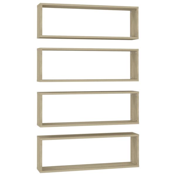 vidaXL N&aacute;stěnn&eacute; obd&eacute;ln&iacute;kov&eacute; police 2 ks dub sonoma 80 x 15 x 26,5 cm