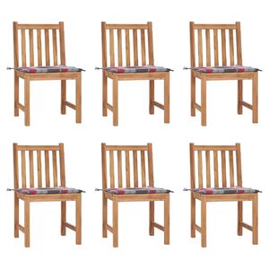 vidaXL Zahradn&iacute; židle 6 ks s podu&scaron;kami masivn&iacute; teak