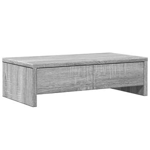 vidaXL Stojan na monitor se z&aacute;suvkami &scaron;ed&yacute; sonoma 50x27x15 cm kompozit