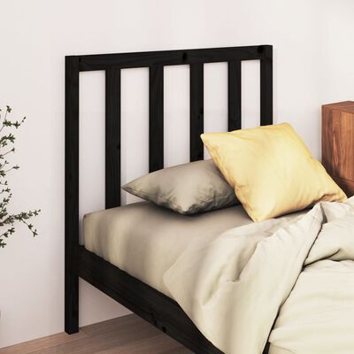 vidaXL Čelo postele černé 106 x 4 x 100 cm masivní borovice