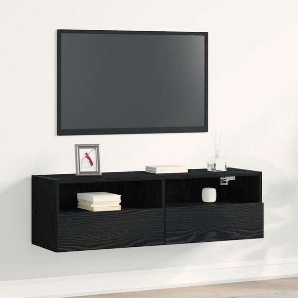 vidaXL TV wall cabinet Čern&yacute; dub 100 x 30 x 30 cm kompozitn&iacute; dřevo