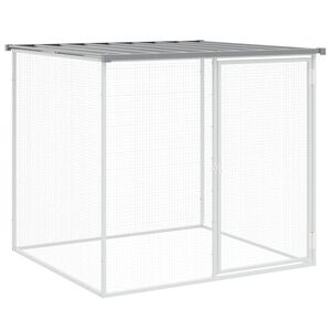 vidaXL Klec pro kuřata se střechou světle &scaron;ed&aacute; 103 x 98 x 90 cm ocel