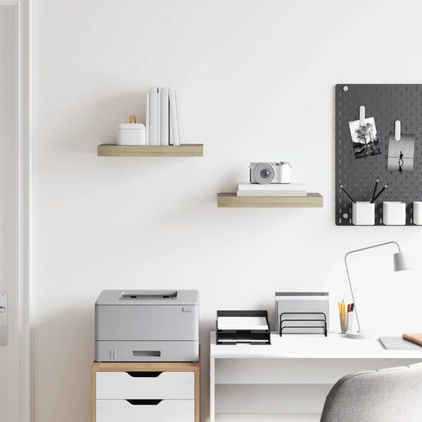 vidaXL Plovouc&iacute; n&aacute;stěnn&eacute; police 2 ks dub 40 x 23 x 3,8 cm MDF