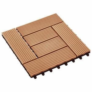 vidaXL Dlažba na terasu 11 pcs Teak 30 x 30 cm Dřevoplast