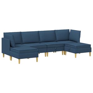 vidaXL Modul&aacute;rn&iacute; pohovka se storage 6 ks Modr&aacute; Textil