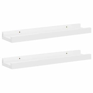 vidaXL N&aacute;stěnn&eacute; police 2 ks b&iacute;l&eacute; s vysok&yacute;m leskem 40 x 9 x 3 cm