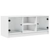 vidaXL TV skř&iacute;ňka se skleněn&yacute;mi dv&iacute;řky b&iacute;l&aacute; 102x37x42 cm