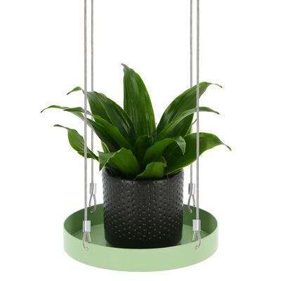 Esschert Design Závěsný podnos na rostliny kulatý zelený S