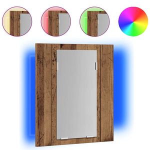 vidaXL Zrcadlov&aacute; skř&iacute;ňka s LED old wood 40x12x45 cm kompozitn&iacute; dřevo